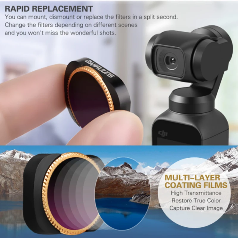 Фильтр объектива для DJI Osmo Pocket MCUV CPL ND PL фильтры магнитное поглощение многослойное