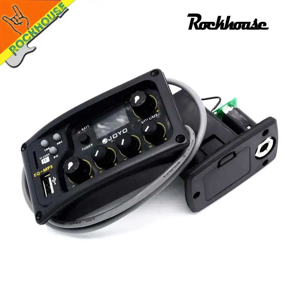 JOYO EQ-MP3 Acoutsic гитарный эквалайзер 3 полосы эквалайзера Независимый регулятор громкости музыки с гитарным тюнером и слотом для карт TF