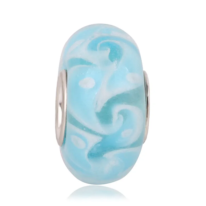 AIFEILI шарик подарок ретро серебро DIY Fit Pandora браслет девушка индивидуальность оригинальные ювелирные изделия Европейский Шарм шар багажник стекло - Цвет: X400