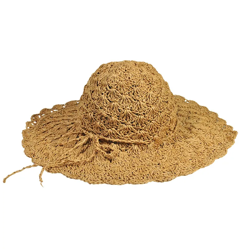 Богемия Женская Мода Пустой Sun Пляжа Лета Hat Женщины Природный потертые Бахромой