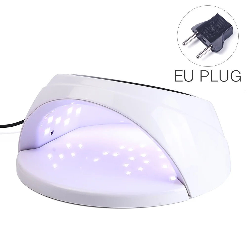 EU PLUG Новая 60 Вт УФ светодиодная лампа для сушки ногтей для всех типов геля 30 шт. светодиоды бусины УФ лампа для лака для ногтей машина отверждения светильник 30s 60s 90s таймер - Цвет: EU PLUG