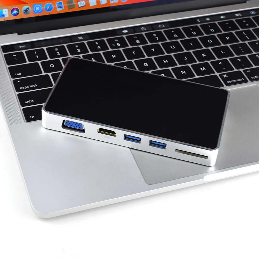 8 All in One Type C HUB USB-C Docking Station to HDMI VGA SD USB 3.0 RJ45 Network Adapter Hub With PD Charging For MacBook | Компьютеры и