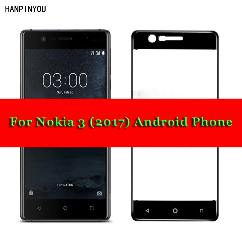 Для Nokia 3 Новинка полное покрытие закаленное стекло 9H 2.5D Премиум Защитная пленка