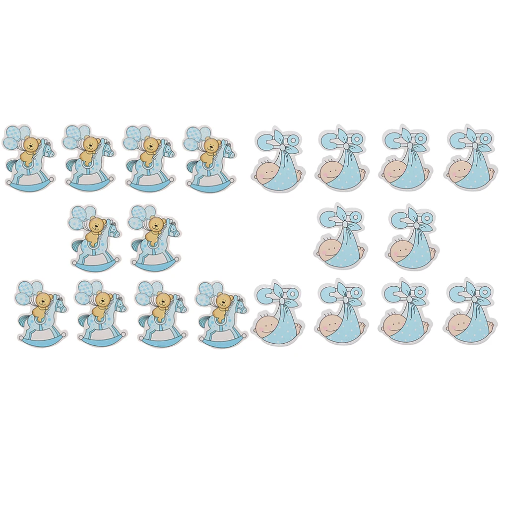 20 шт детское стильное деревянное украшение для карт детского душа синий