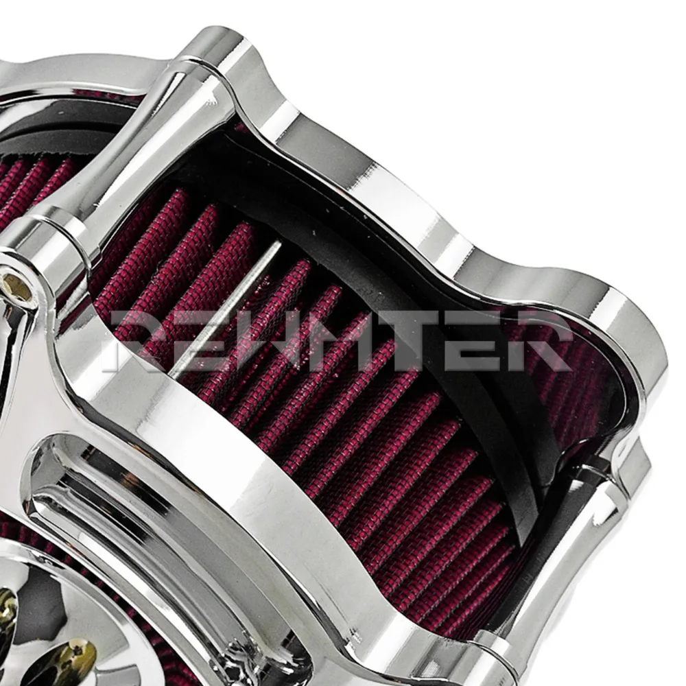 Хромовый воздушный фильтр для мотоцикла красный элемент всасывания аксессуары