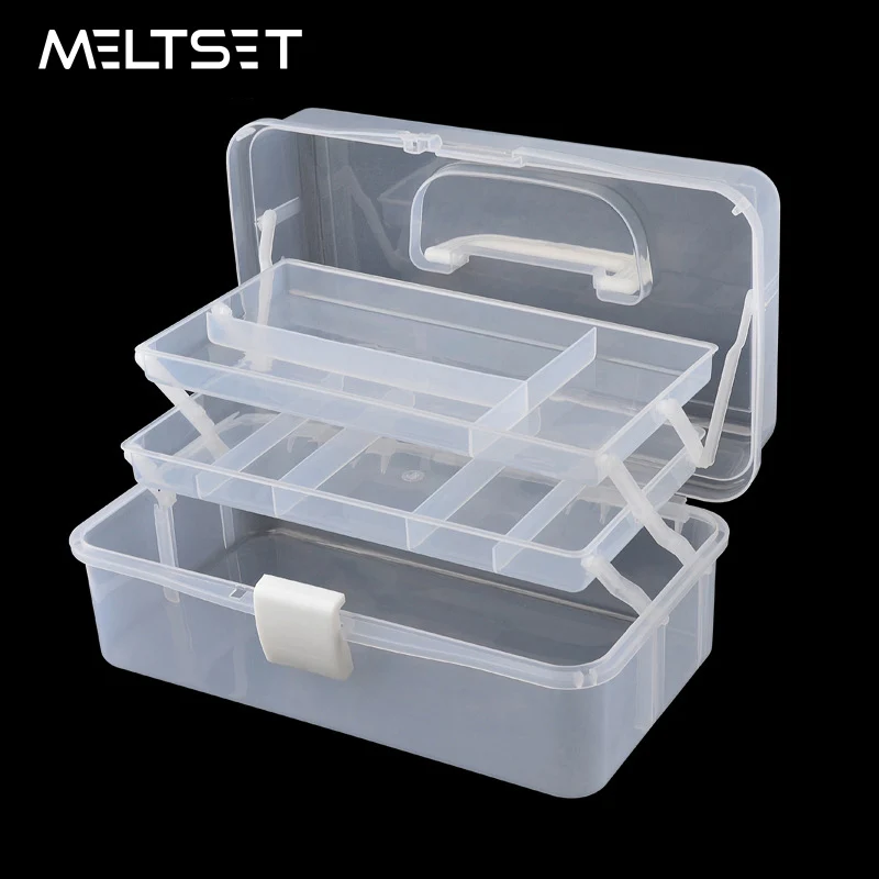 3 Слои Складная прозрачная коробка ювелирных изделий ящик для хранения продуктов