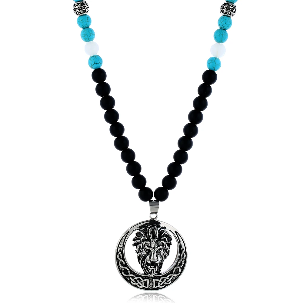 Цепочка с подвеской в виде головы льва из нержавеющей стали|Ожерелья подвеской| |