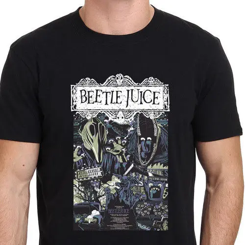 BEETLEJUICE Книги по искусству плакат Винтаж фильм Смешные Ужасы комично рубашки