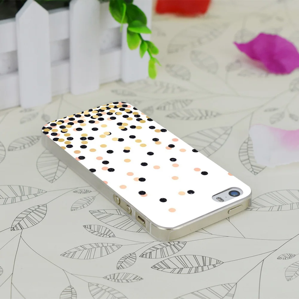 C1021 Прозрачный Жесткий Тонкий чехол в горошек для Apple IPhone 4 4S 4G 5 5G 5S SE 5C 6 6S Plus |