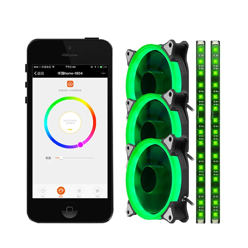 Aigo 3 шт. 12 В 6 Pin 120 мм корпус для компьютера RGB aura охлаждающий вентилятор набор светодиодный охладитель тихий вентилятор+ контроллер приложения+ 2 световых бара для ПК