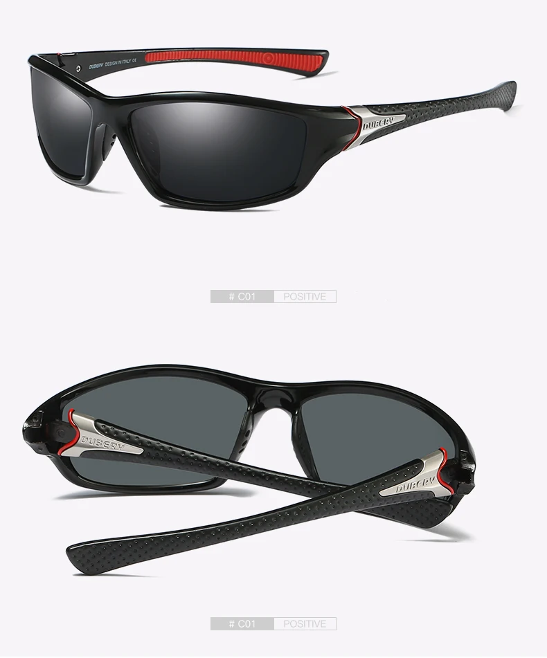 DUBERY Vintage солнцезащитные очки поляризованные мужские для мужчин Goggle Shades Drive Черный