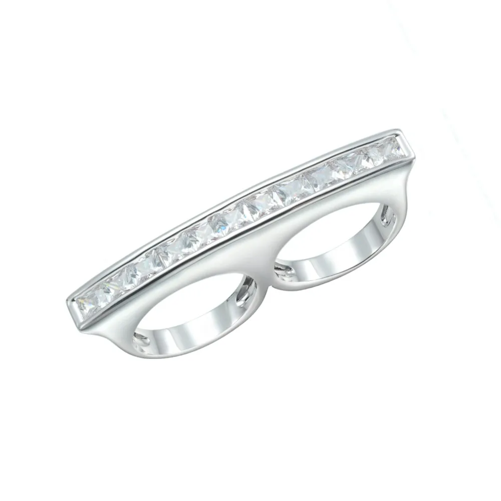 Модные ювелирные изделия KIVN роскошный кубический цирконий с двумя