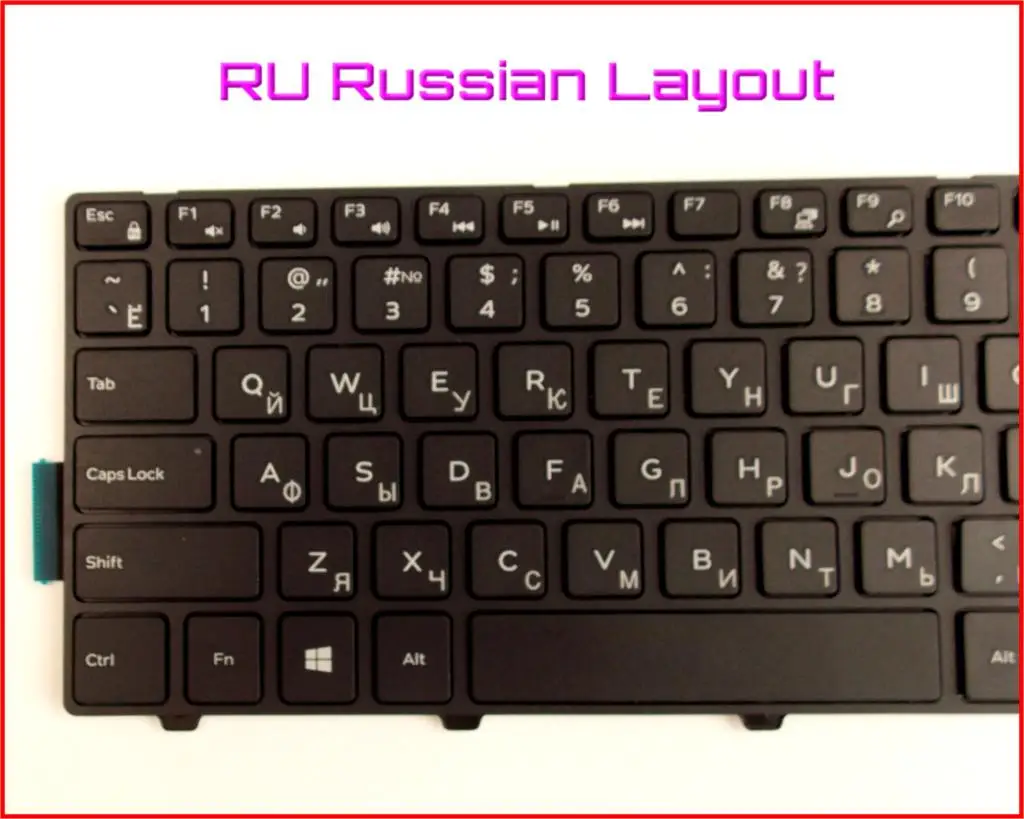 Клавиатура Новая русская версия для ноутбука Dell Inspiron 15-3000 15-5542 5545 i5545 17 3542 черная с