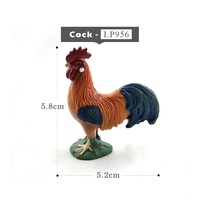Cock Маленький ягненок Лебедь Петух Курица животное модель Петух Курица фигурки овец домашний декор миниатюрное украшение для сада в виде Феи аксессуары - Цвет: Cock