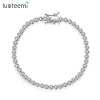 luoteemi personalized design bead tennis bracelet for women round cz stone bracelet for girl luxury man bangle friendship gifts