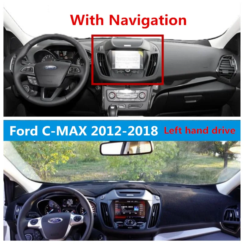 Коврик TAIJS для приборной панели автомобиля чехол Ford C max 2012 2017 коврик с левым рулем