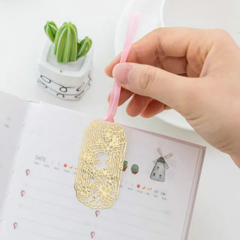 10 шт./лот Ретро креативная металлическая Закладка для книги Sakura Book Mark Корейская