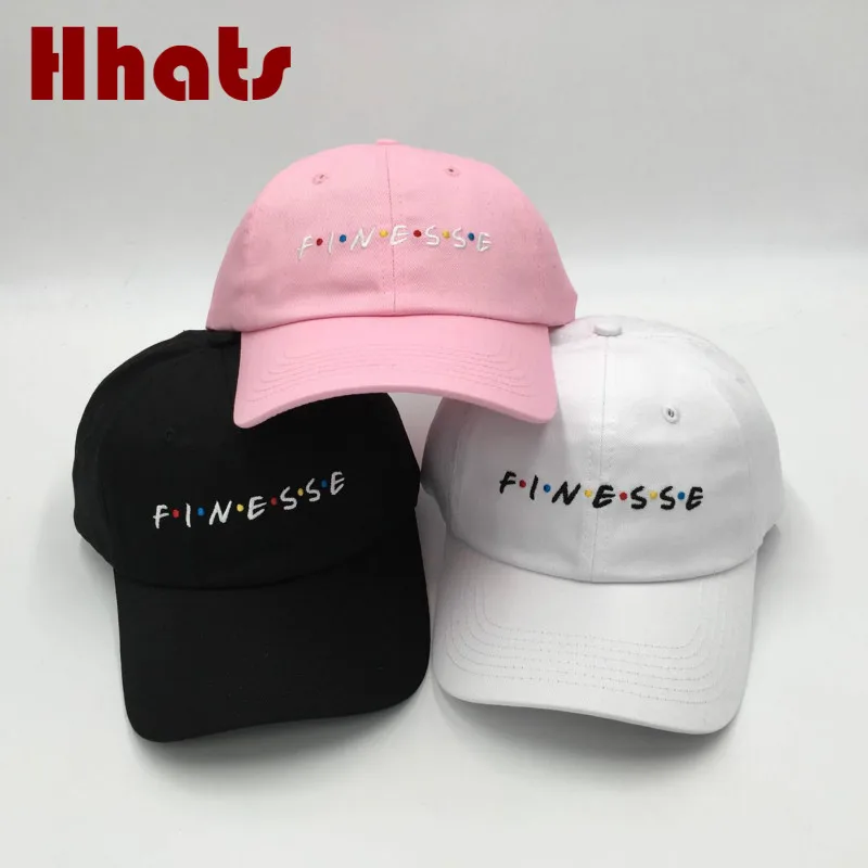 

Бейсболка с вышивкой FINESSE, snapback, для мужчин и женщин, для папы, Регулируемая Кепка от солнца, черный, белый, розовый, для лета