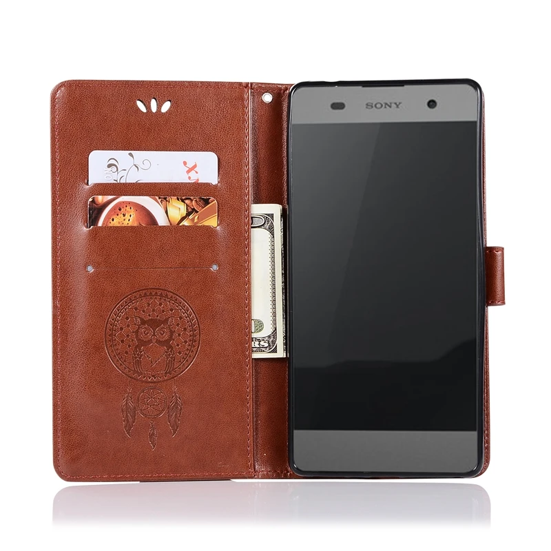 Чехол Etui для телефона Sony Xperia XA1 G3112 G3116 G3121 Роскошный кожаный бумажник с совой