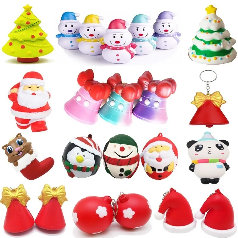 Kawaii Санта Клаус панда Снеговик Мягкий медленный рост Jumbo Рождественская елка Jingle