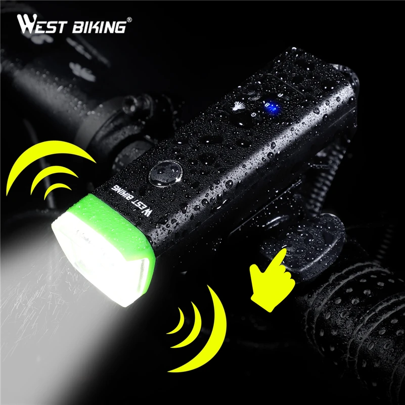 WEST BIKING велосипед передний светильник интеллигентая (ый) Сенсор светодиодный