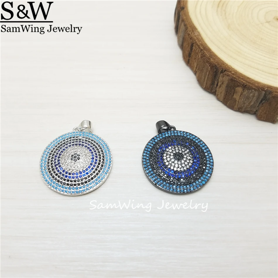 10pcs Wholesale 2017 round blue eye size 25mm jewelry of the day new turkish pendant for necklace | Украшения и аксессуары