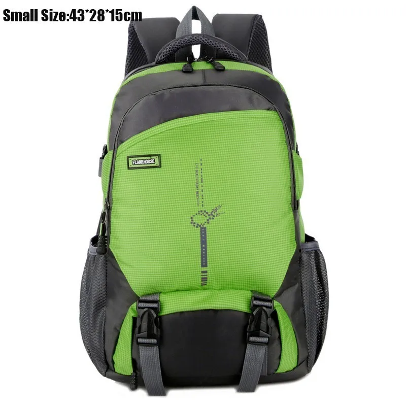 Small size Green Мужской походный рюкзак для альпинизма, унисекс, нейлоновые уличные спортивные сумки, походные женские водонепроницаемые Рюкзаки для ноутбука, школьная сумка для подростков - Цвет: Small size Green