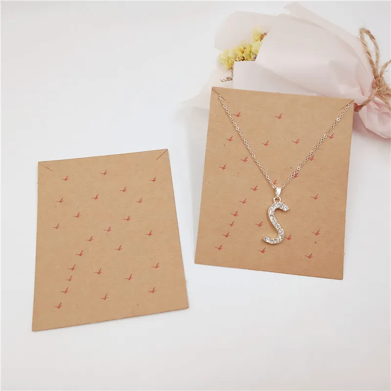 100 шт./лот серьги из крафт бумаги/карточка для ожерелья женщин комплект ювелирных