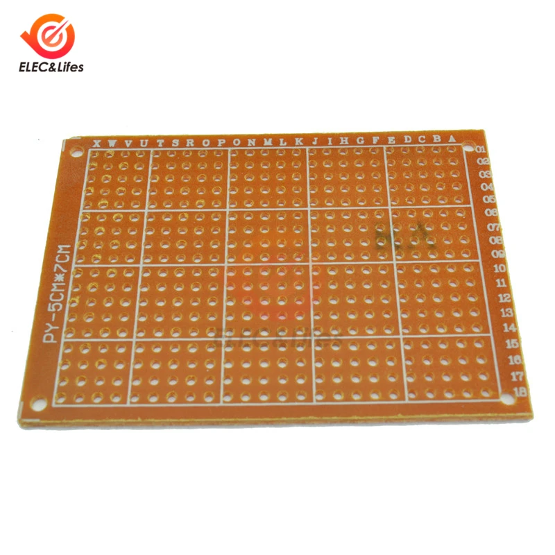 5 шт. универсальная макетная плата PCB 5x7 см 50x70 мм 5*7 2 54 Шаг отверстия DIY Прототип