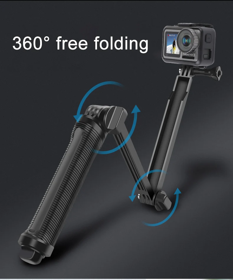 Для Osmo action GoPro монопод складной 3-полосный монопод крепление для камеры удлинитель штатив подставка для Gopro Hero 7 6 5 4 3