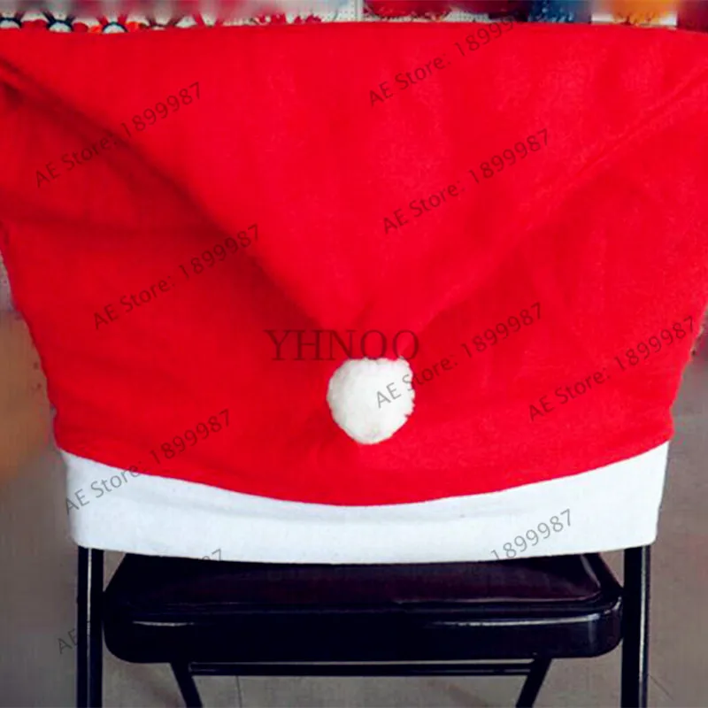 2 шт. шапки Санта-Клауса рождественские снежинки чехлы на стулья украшения спинку