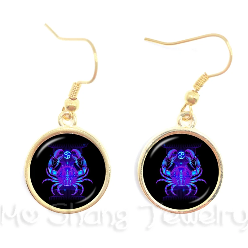 

Constellations Glass Dome Earrings For Women Aries/Taurus/Gemini/Cancer/LEO/Virgo Jewellery Accessorie Gift For Friends