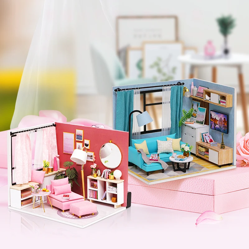 Милые семьи дом счастливые времена миниатюрные куклы Дом DIY собранные игрушки