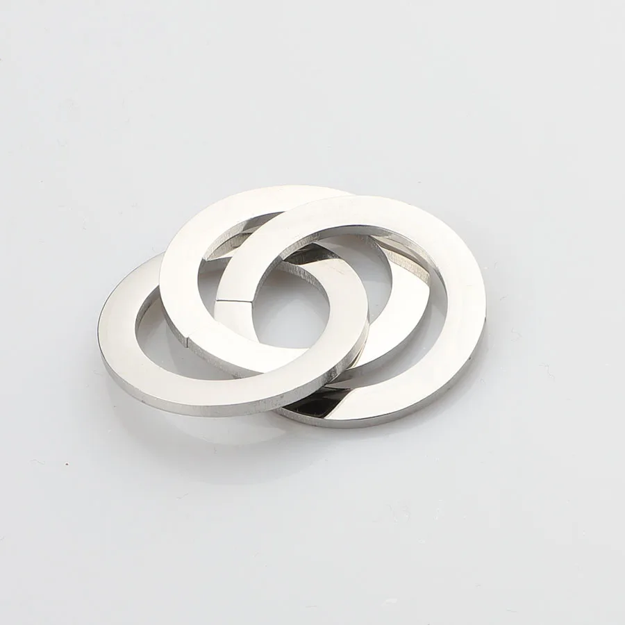 Кольцо из нержавеющей стали 100% Очаровательная подвеска с тремя кольцами