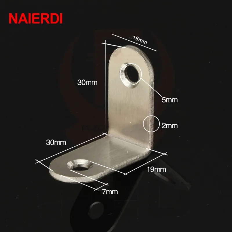Угловой Кронштейн NAIERDI из нержавеющей стали 2 шт. 30x30x16 мм|brackets braces|bracket supportfurniture