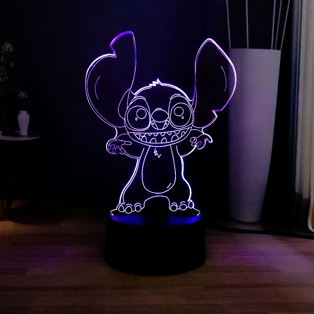 3D мультфильм стежка светодиодный ночник USB переключатель сенсорный свет 7 цветов