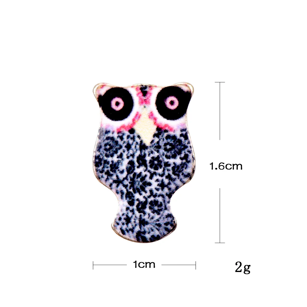 Josbores Cute Little Oil Colorfully Owl Stud Earrings for Women Lovely Cartoon 3D Animal Ear Cuff Fashion Jewelry | Украшения и