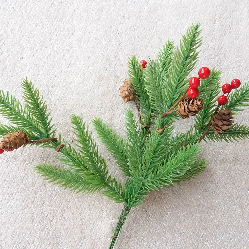 5pcs Mini Christmas Tree Decoration Party Supplies 5-claw Plastic Simulation Pine Needle Artificial Plant | Дом и сад