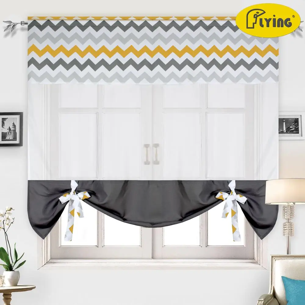 Летающие тюлевые занавески с печатью волн цвета конструкции тяжелой ткани