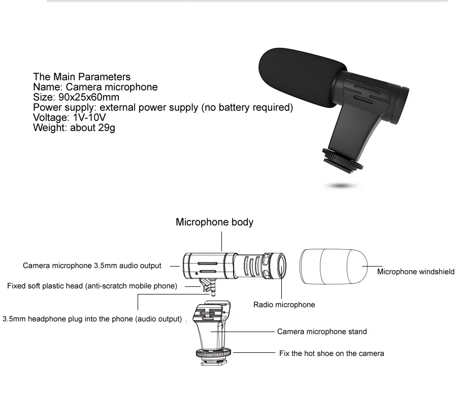 Mobile Phone Camera Microphone Mini Cordless Mic Microfone for Studio and Home | Электроника