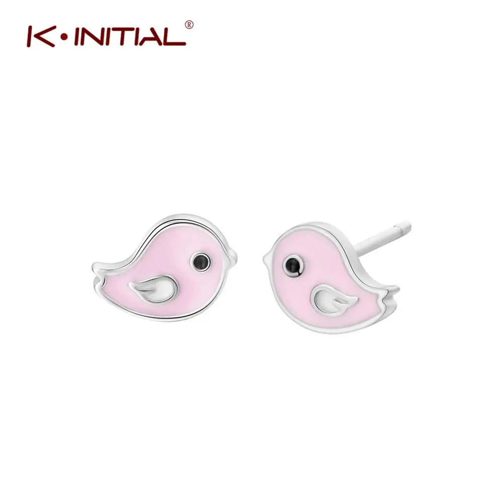 Kinitial модные серьги-гвоздики с эмалью милые маленькие серьги