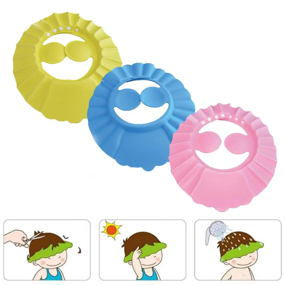 Kidlove безопасная шапочка для душа для ухода за ребенком, регулируемая Водонепроницаемая Кепка для шампуня, защита ушей для детей, козырек для ванны, шапка для стрижки