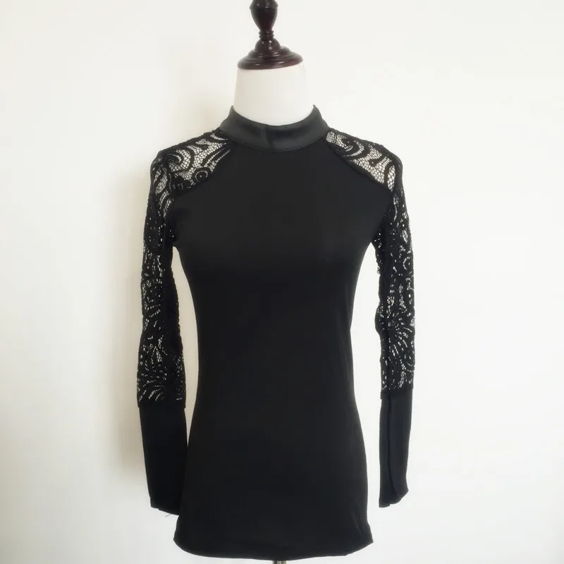 Fashion Women Crew Neck Hollow Out Long Sleeve Slim Knitwear Female Sexy Lace Party Club Wear Base Sweater Size M L XL Hot Sale | Женская