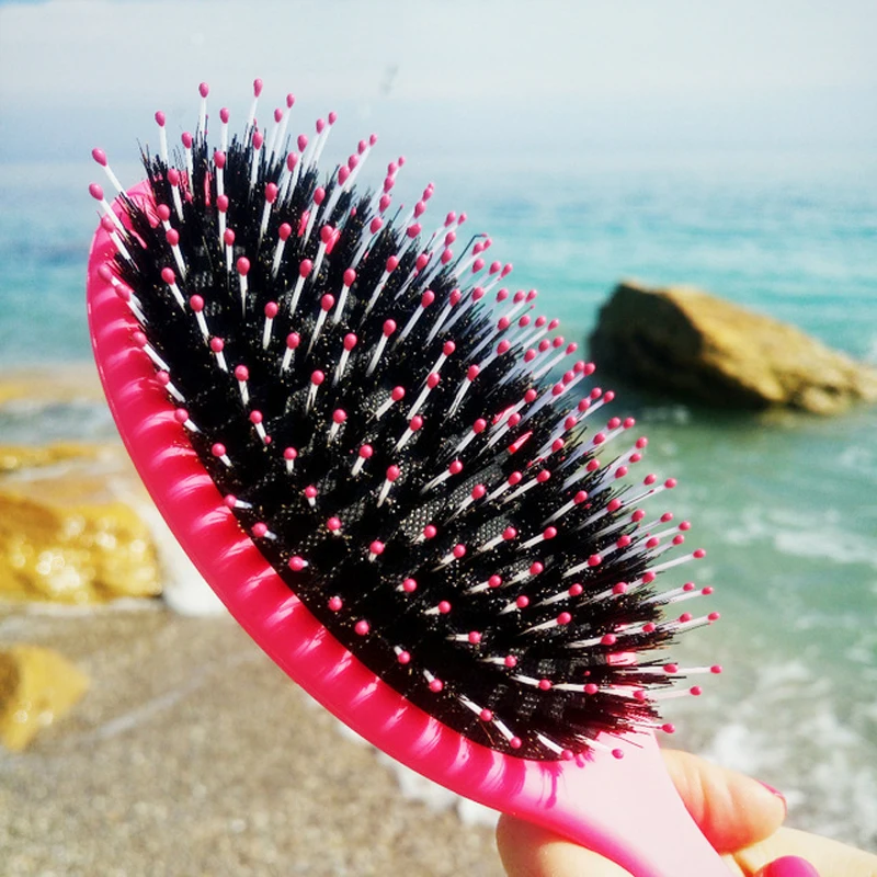 Натуральная кабана щетина расческа с нейлоном для женщин влажные волосы