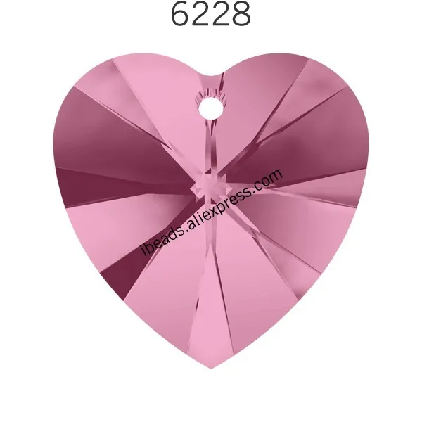1 шт.) кристалл Swarovski 6228 XILION кулон в форме сердца сделано в австрийском стиле Стразы бусины для изготовления ювелирных изделий своими руками - Цвет: Light Rose 223