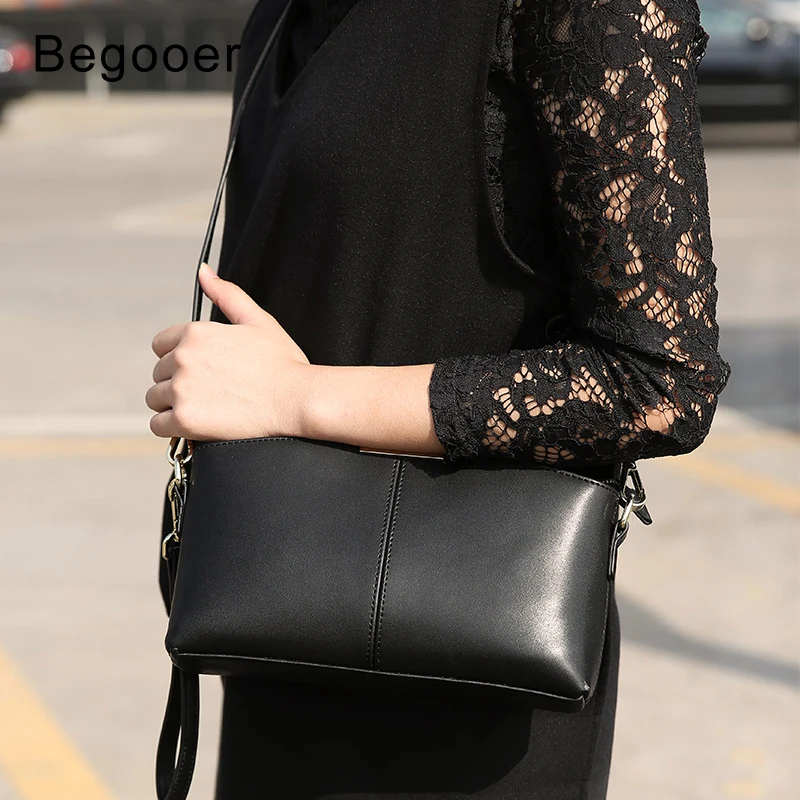 Женская сумка через плечо Begooer маленькая мессенджер из натуральной кожи