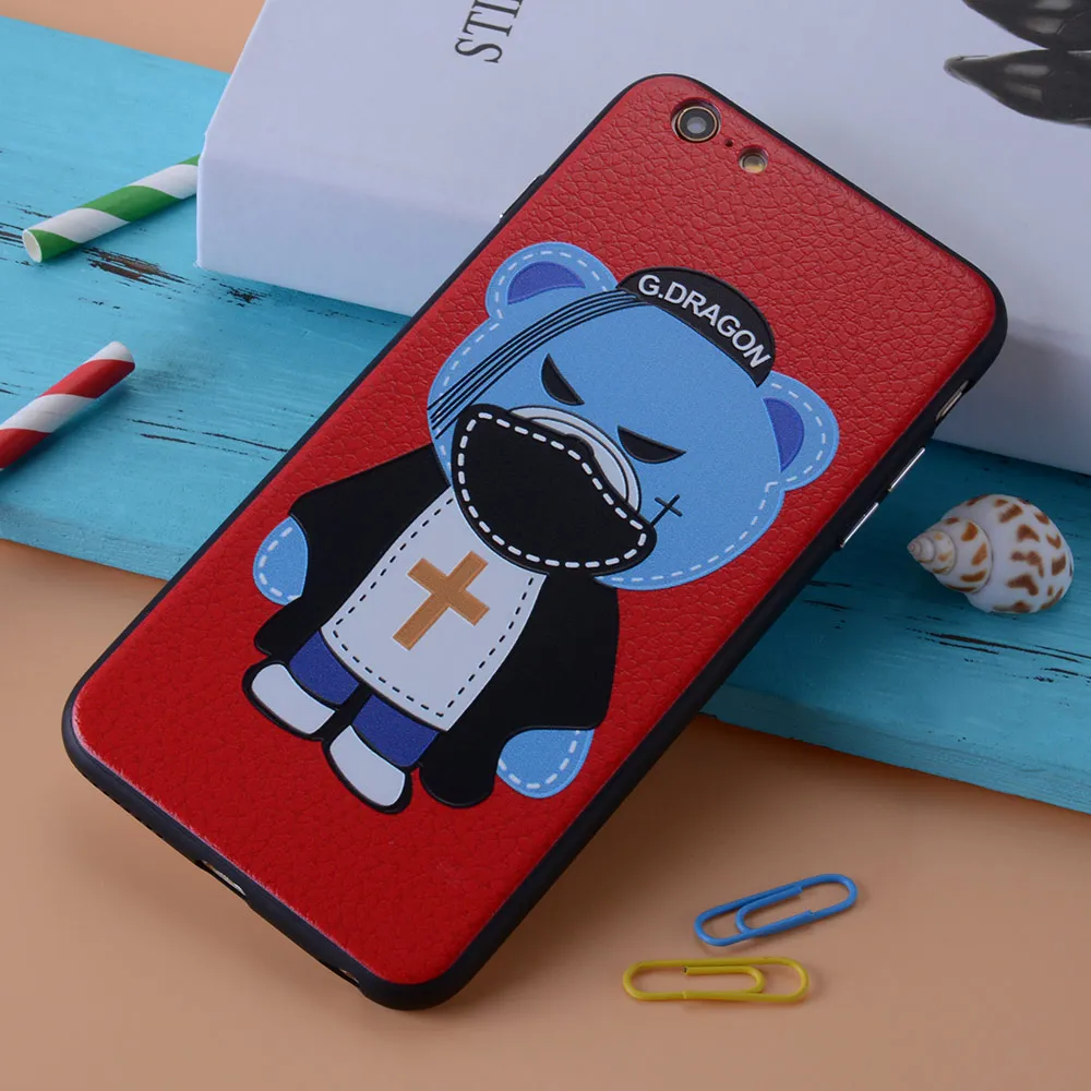 Дергаться Носки с рисунком медведя из мультика чехол для iPhone 6 s синий медведь