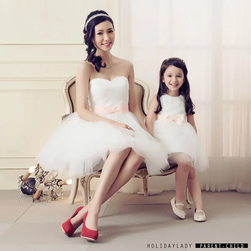 Мама и дочь платье 2016 мать платья ну вечеринку свадьба принцесса девушки