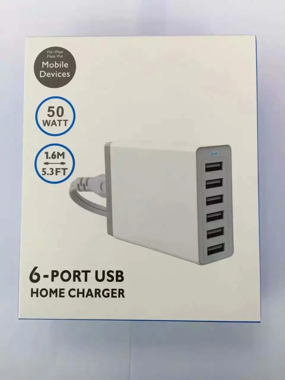 50 Вт 5 в 10 А 6 портов USB портативное зарядное устройство для путешествий адаптер
