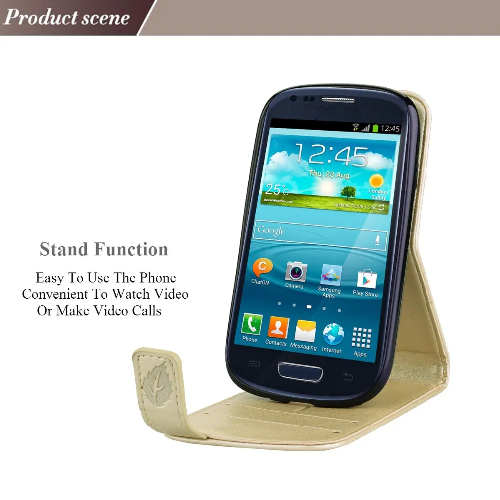 Ouzifish для Samsung S3 мини крышка бумажник PU кожа силиконовый чехол телефона Galaxy I8190 8190